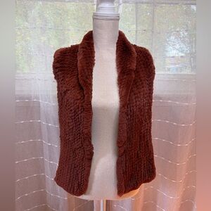 NWT Quinn Medium Burnt Orange Rabbit Fur Vest